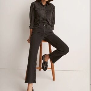 Madewell Mid-Rise Kick out crop Black Women's Jeans, 32